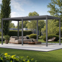 X-Metal Pergolas bioclimatiques Gris Aluminium 17.40m²