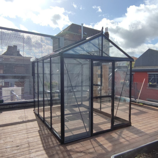 Filclair Serre de jardin en verre Noir 6.75m²
