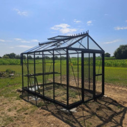Filclair Serre de jardin en verre Noir 8.44m²