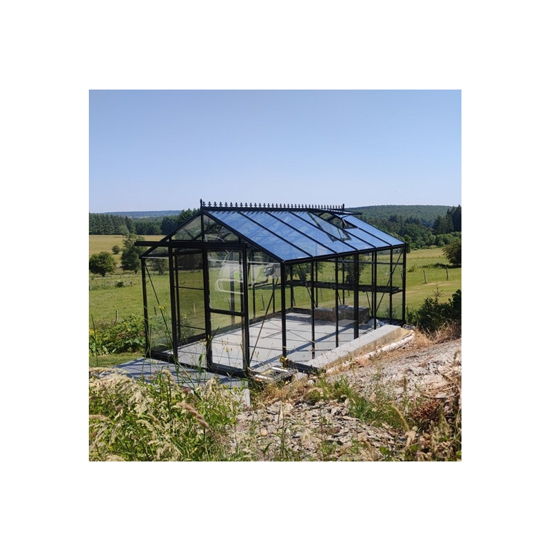 Filclair Serre de jardin en verre Noir 18m²