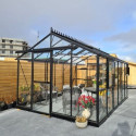 Filclair Serre de jardin en verre Noir 18m²