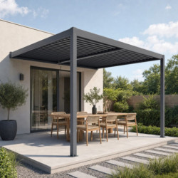 X-Metal Pergolas bioclimatiques Gris Aluminium 9m²