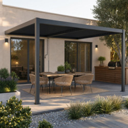 X-Metal Pergolas bioclimatiques Gris Aluminium 16m²