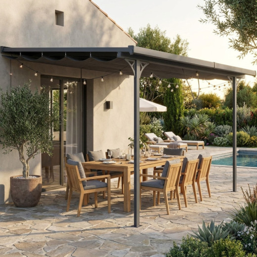 X-Metal Stores pour pergolas Gris