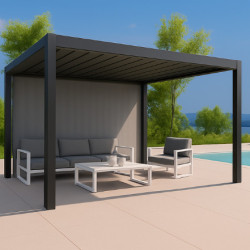 Habrita Pergolas bioclimatiques Gris Aluminium 11.9m²