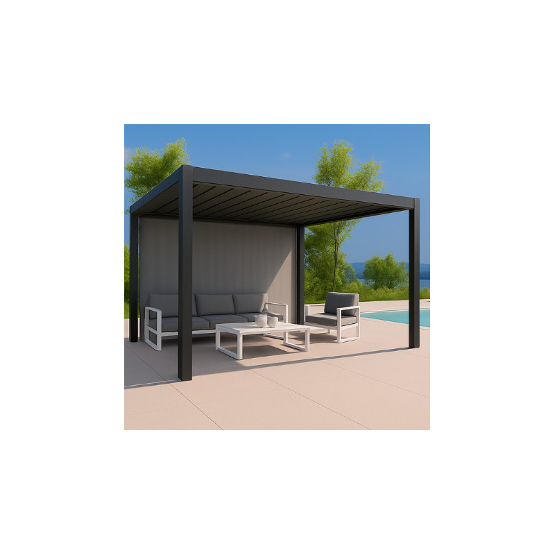 Habrita Pergolas bioclimatiques Gris Aluminium 11.9m²