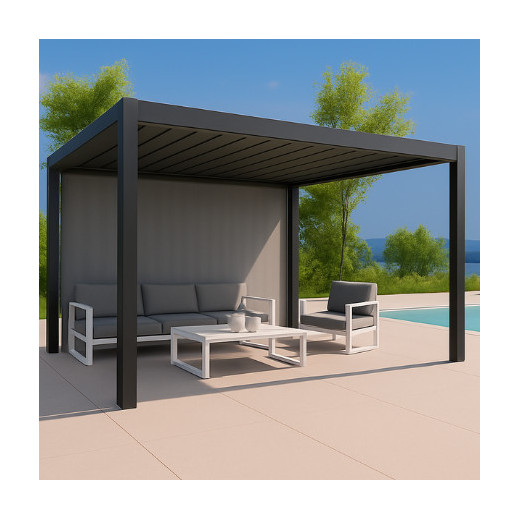 Habrita Pergolas bioclimatiques Gris Aluminium 11.9m²