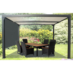 Habrita Pergolas bioclimatiques Gris Aluminium 10.80m²