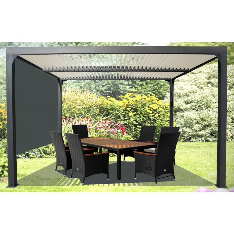 Habrita Pergolas bioclimatiques Gris Aluminium 10.80m²