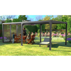 Habrita Pergolas bioclimatiques Gris Aluminium 21.5m²