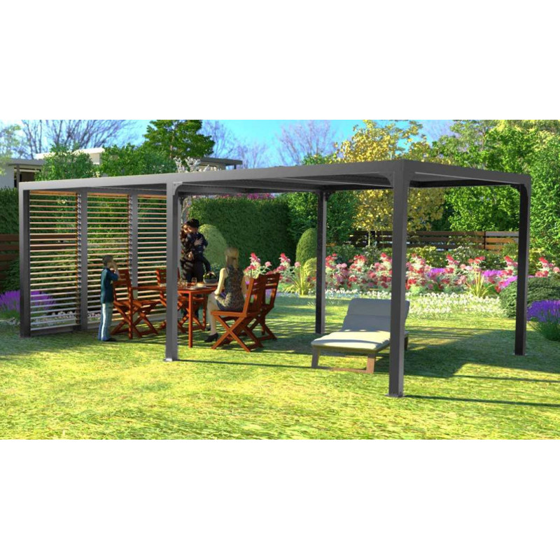 Habrita Pergolas bioclimatiques Gris Aluminium 21.5m²