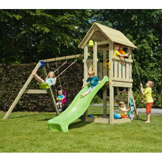 Station de jeux en bois traité autoclave KIOSK+SWING - BLUE RABBIT