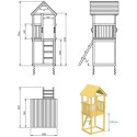 Station de jeux en bois traité autoclave KIOSK+SWING - BLUE RABBIT