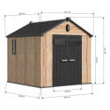 Jôbu Abri de jardin résine Bois naturel Polypropylène 5.5m²