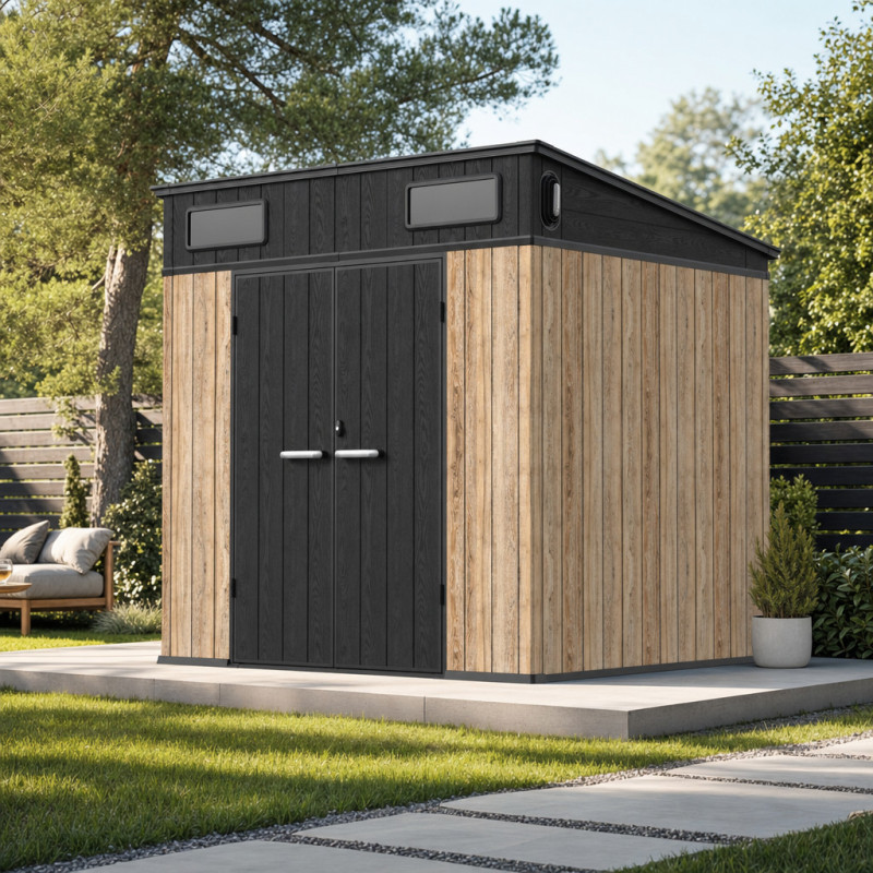 Jôbu Abri de jardin résine Bois naturel Polypropylène 4.71m²