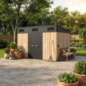 Jôbu Abri de jardin résine Bois naturel Polypropylène 7.3m²
