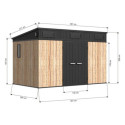 Jôbu Abri de jardin résine Bois naturel Polypropylène 7.3m²