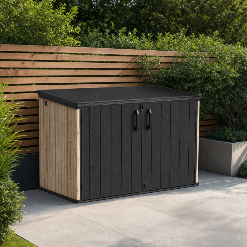 Jôbu Coffre de jardin Bois naturel Résine