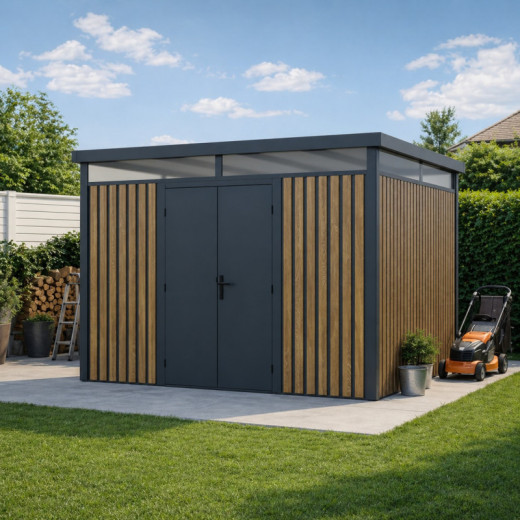 X-Metal Abri de jardin métal Marron Acier galvanisé 8.82m²