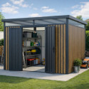 X-Metal Abri de jardin métal Marron Acier galvanisé 8.82m²