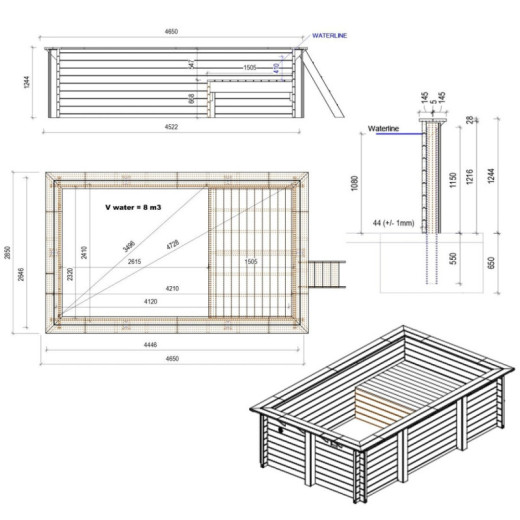 Gardenas Carport Marron Bois massif 17m²