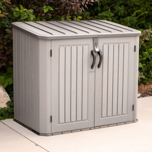 Lifetime Coffre de jardin Gris Polyéthylène Haute Densité (HDPE) 1.4m²