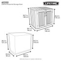 Lifetime Coffre de jardin Gris Polyéthylène Haute Densité (HDPE) 1.4m²