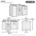 Lifetime Abri de jardin résine Gris Polyéthylène Haute Densité (HDPE) 7.2m²