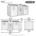 Lifetime Abri de jardin résine Gris Polyéthylène Haute Densité (HDPE) 8.69m²