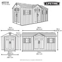 Lifetime Abri de jardin résine Gris Polyéthylène Haute Densité (HDPE) 10.80m²