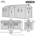 Lifetime Abri de jardin résine Gris Polyéthylène Haute Densité (HDPE) 14.40m²