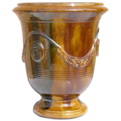 Terre Figuière Vase d'Anduze Marron Terre cuite émaillée