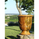 Terre Figuière Vase d'Anduze Marron Terre cuite émaillée