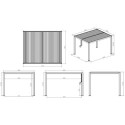 X-Metal Pergolas bioclimatiques Gris Aluminium 12m²
