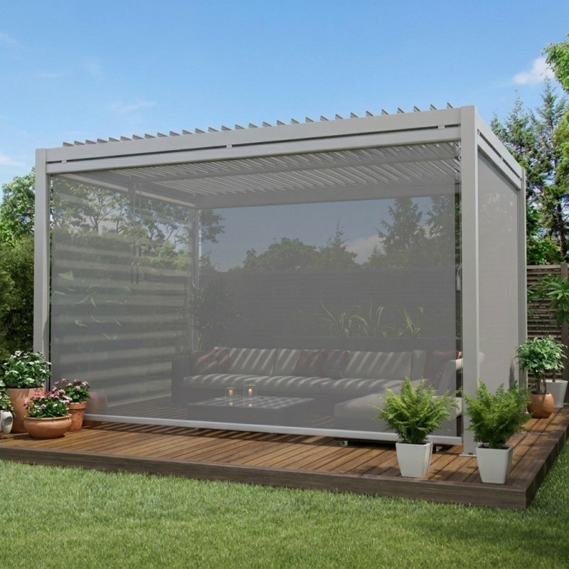 X-Metal Pergolas bioclimatiques Gris Aluminium 16m²