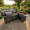 Cuisine BURN 80 Premium gaz avec évier et desserte - Cook'in Garden