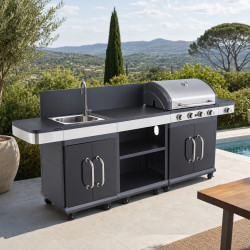 Cuisine extérieure FIDGI 3 barbecue gaz + évier - Cook'in Garden