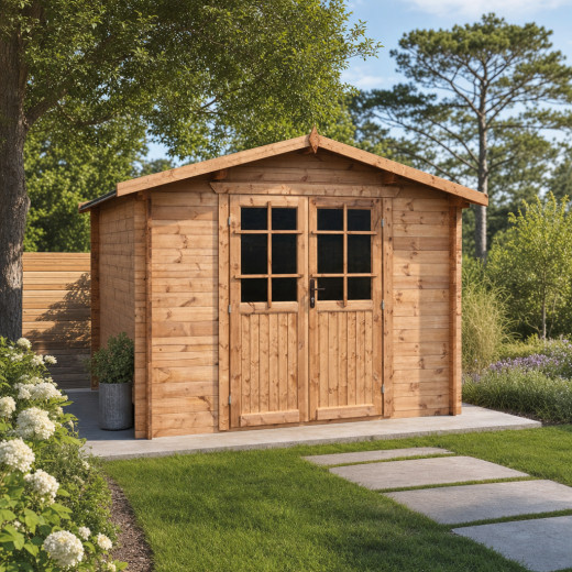 Gardy Shelter Marron Bois massif 9m²