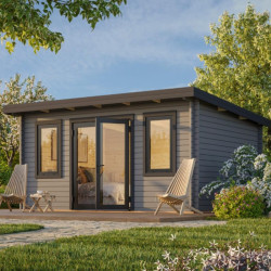 Palmako Gris Bois massif 16.5m²