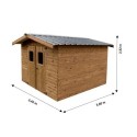 Habrita Abri de jardin bois 10 à 15 m² Bois massif Marron 9m²