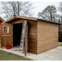 Habrita Abri de jardin bois 10 à 15 m² Bois massif Marron 9m²