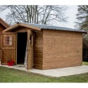 Habrita Abri de jardin bois 10 à 15 m² Bois massif Marron 9m²