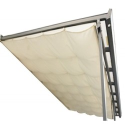 Rideau d'ombrage polyester écru pour toit terrasse alu 12,83m² Habrita