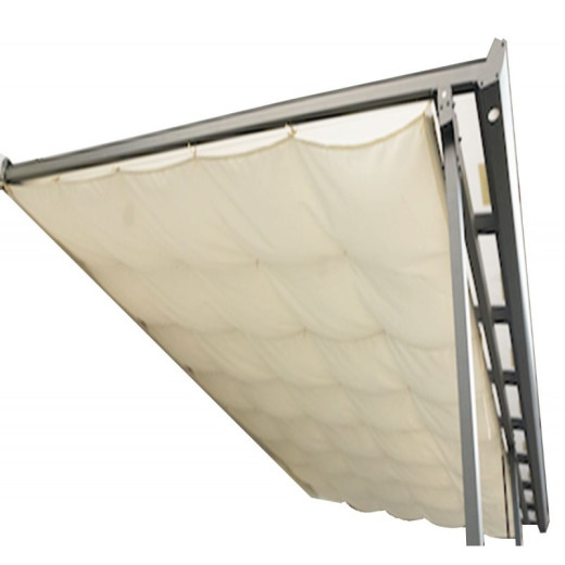 Rideau d'ombrage polyester écru pour toit terrasse alu 12,83m² Habrita