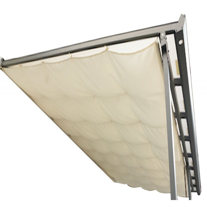 Rideau d'ombrage polyester écru pour toit terrasse alu 15,38m² Habrita