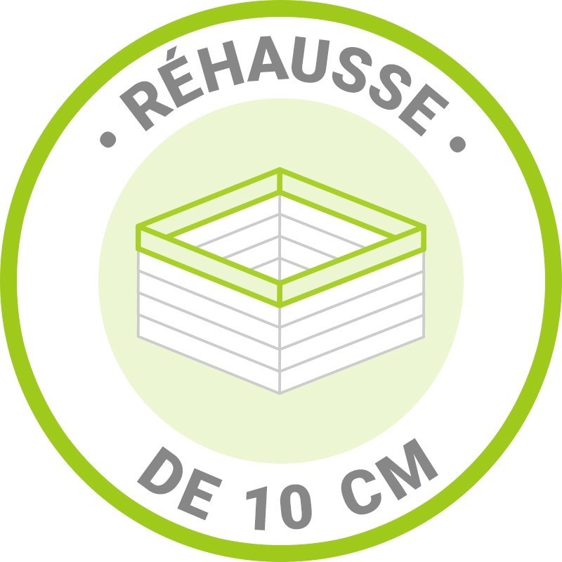Réhausse de 10cm supplémentaires pour abri 9m² 28mm brut Gardy Shelter