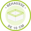 Réhausse de 10cm supplémentaires pour abri 12m² 40mm brut Gardy Shelter