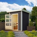 Karibu Sauna d'extérieur Bois massif Gris