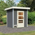 Karibu Sauna d'extérieur Bois massif Gris