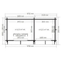 Abri de jardin moderne 5,43m² avec appentis fermé 205cm Gardenas